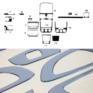 Volkswagen Jetta Dashboard Kit - Omac - 15 Pcs. - Carbon - '06-'11